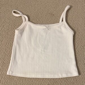 White Cropped Ribbed Women's Tank Top